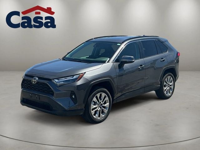 2025 Toyota RAV4 XLE Premium in Magnetic Gray Metallic — front three-quarter view