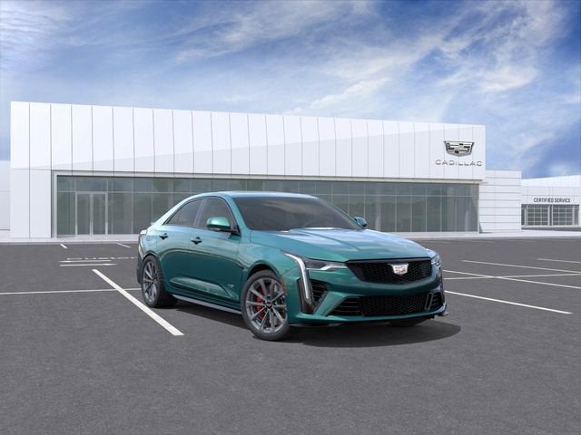 2026 Cadillac CT4-V V-Series Blackwing in Typhoon Metallic — front three-quarter view