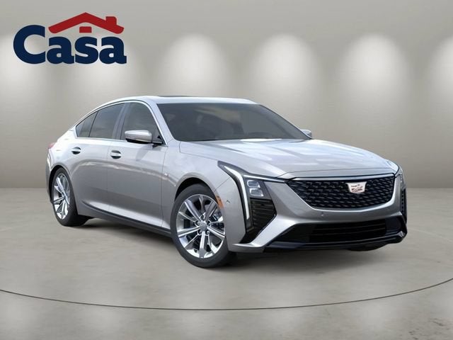 2026 Cadillac CT5 Premium Luxury in Argent Silver Metallic — front three-quarter view