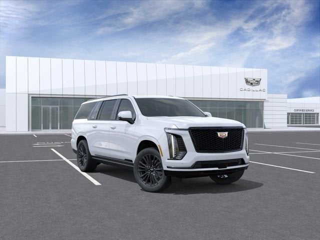 2026 Cadillac Escalade ESV Platinum Sport in Vibrant White Tricoat — front three-quarter view