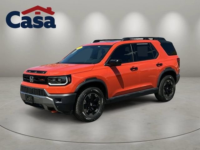 2026 Honda Passport AWD TrailSport Elite in Orange — front three-quarter view